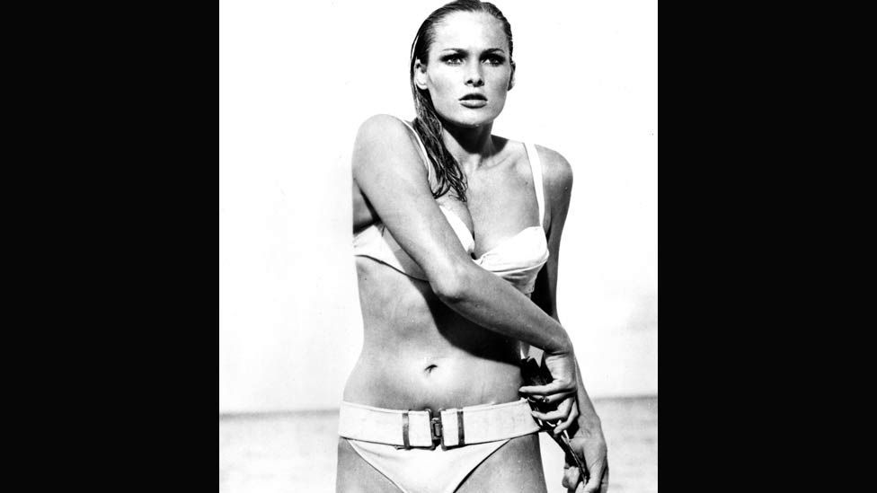 Perhaps the garment's most iconic cinematic moment was Ursula Andress's emergence from the sea, wearing a white bikini, in Dr No. (Rex Features)