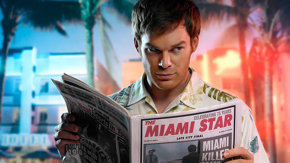 Dexter (played by Michael C Hall) is a police forensic analyst who is also a serial killer – but with a moral core. (Photo: Columbia)