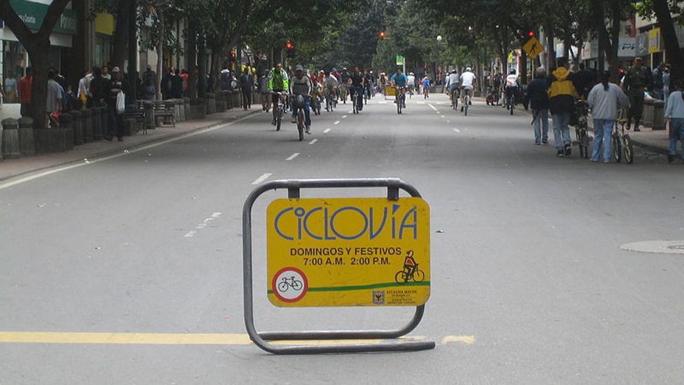 Several South American cities have pioneered the Ciclovia, where streets are closed to allow pedestrians free access to the city byways. (Copyright: Wikimedia Commons) Several South American cities have pioneered the Ciclovia, where streets are closed to allow pedestrians free access to the city byways. (Copyright: Wikimedia Commons)