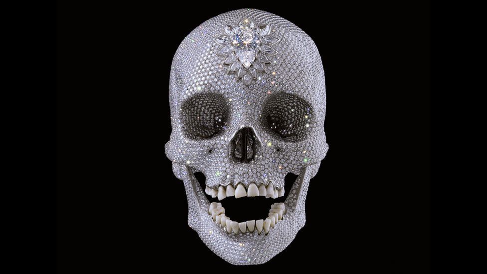 Two of Hirst’s diamond-encrusted skulls, considered the most expensive artworks ever produced, are on show at Al Riwaq. (Damien Hirst and Science Ltd)