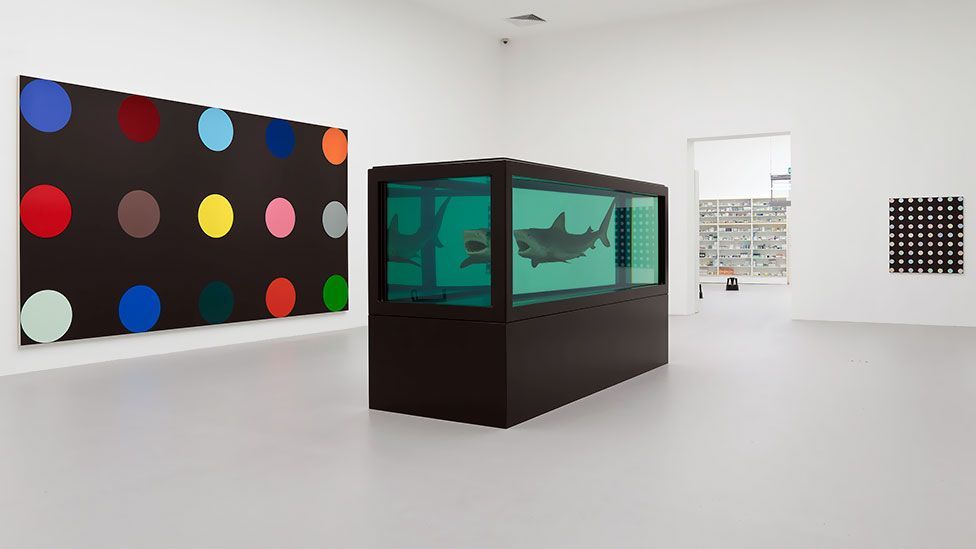 The Qatar Museums Authority (QMA) sponsored a 2012 display of Hirst’s work at the Tate Modern. The Doha show includes three of his pickled sharks. (Damien Hirst and Science Ltd)