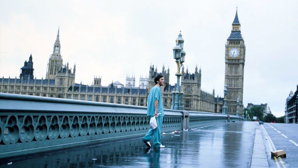 Danny Boyle’s post-apocalyptic film 28 Days Later (2002) has been credited with reinvigorating interest in the zombie film genre. (Fox Searchlight Pictures)