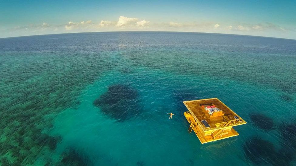 The underwater room at the Manta Resort, Zanzibar, Tanzania