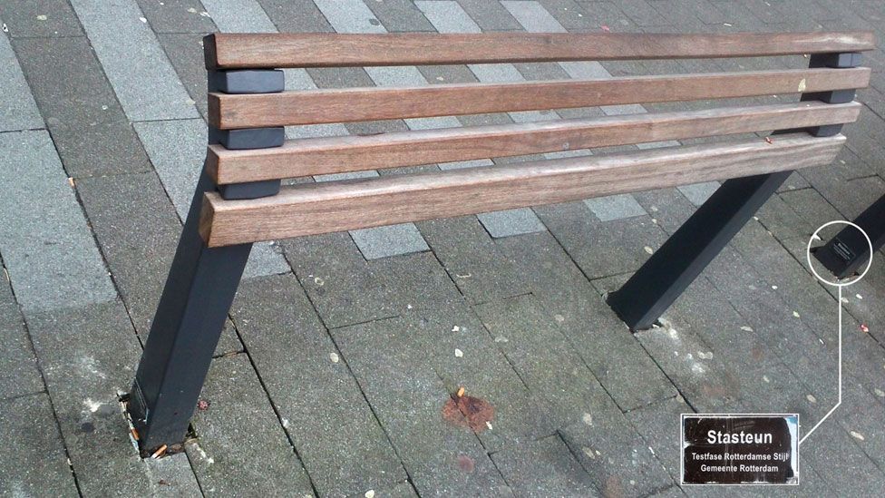 A bench in Rotterdam that discourages citizens staying for too long. (Selena Savic) A bench in Rotterdam that discourages citizens staying for too long. (Selena Savic)