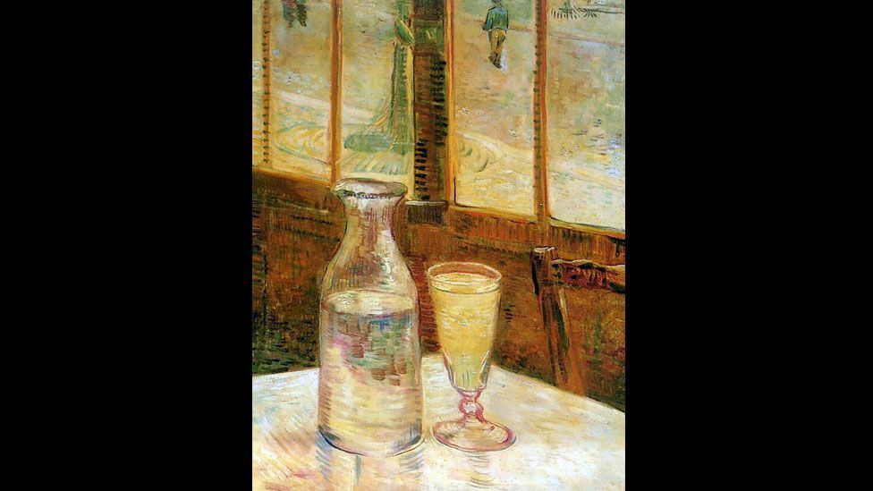 Vincent Van Gogh painted Still Life With Absinthe in 1887. Some think the drink drove him to cut off his ear and inspired the vivid greens in his work. (Wikimedia Commons) Vincent Van Gogh painted Still Life With Absinthe in 1887. Some think the drink drove him to cut off his ear and inspired the vivid greens in his work. (Wikimedia Commons)