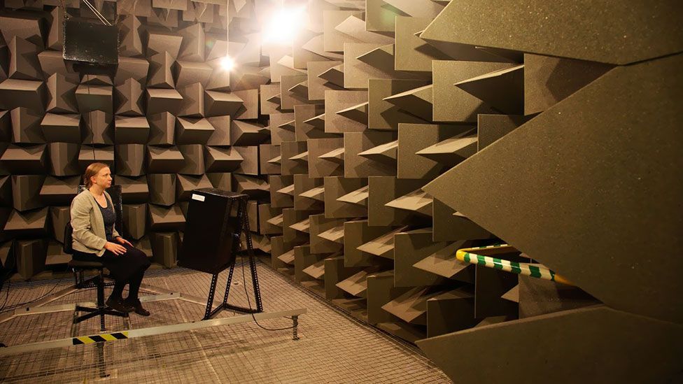 In anechoic chambers, the only thing you can hear is the unsettling sound of your own body. (University of Salford) In anechoic chambers, the only thing you can hear is the unsettling sound of your own body. (University of Salford)