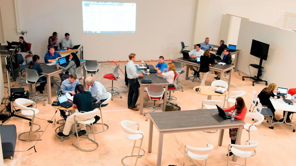 Marriott's lab includes a so-called "war room", where designers meet to dream up new amenities and room layouts. (Marriott) Marriott's lab includes a so-called "war room", where designers meet to dream up new amenities and room layouts. (Marriott)
