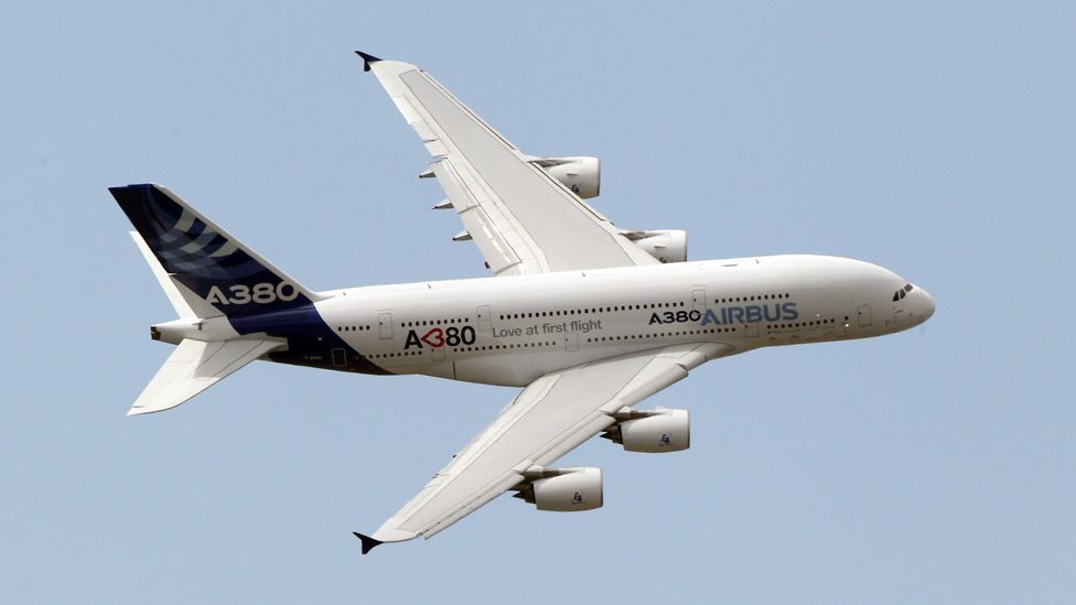 Airbus’s A380 can carry more passengers than any other airliner – up to 853 – the equivalent of more than four Boeing 707s, or 26 DC-3s. (Getty Images)