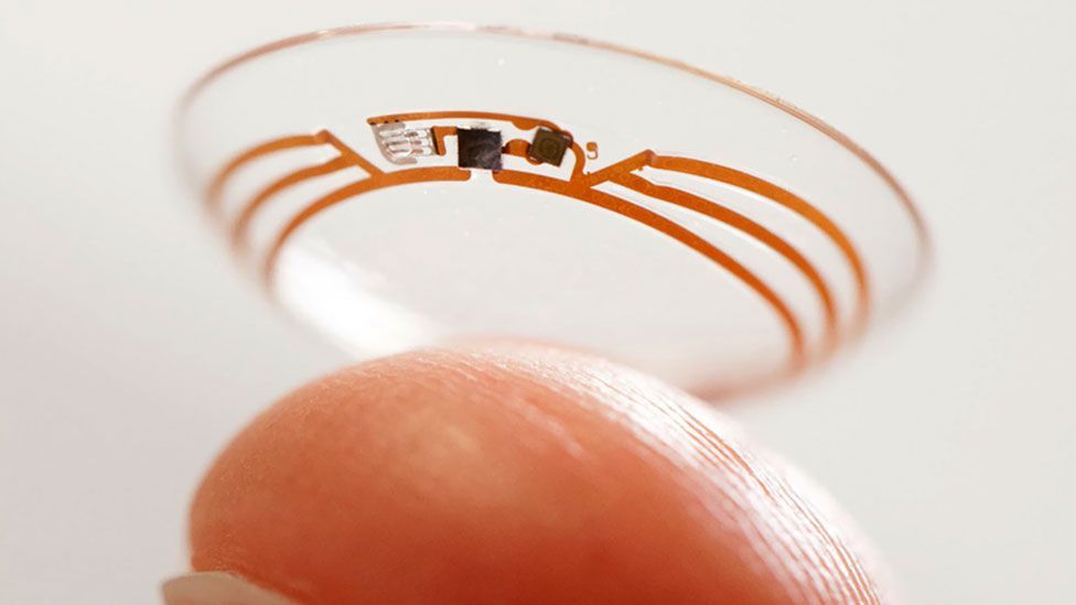 Google is exploring the idea of electronics in the eye, held on a contact lens, to monitor health. (Google)