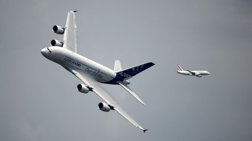 The Airbus A380 (left) is currently the biggest airliner in the world The Airbus A380 (left) is currently the biggest airliner in the world
