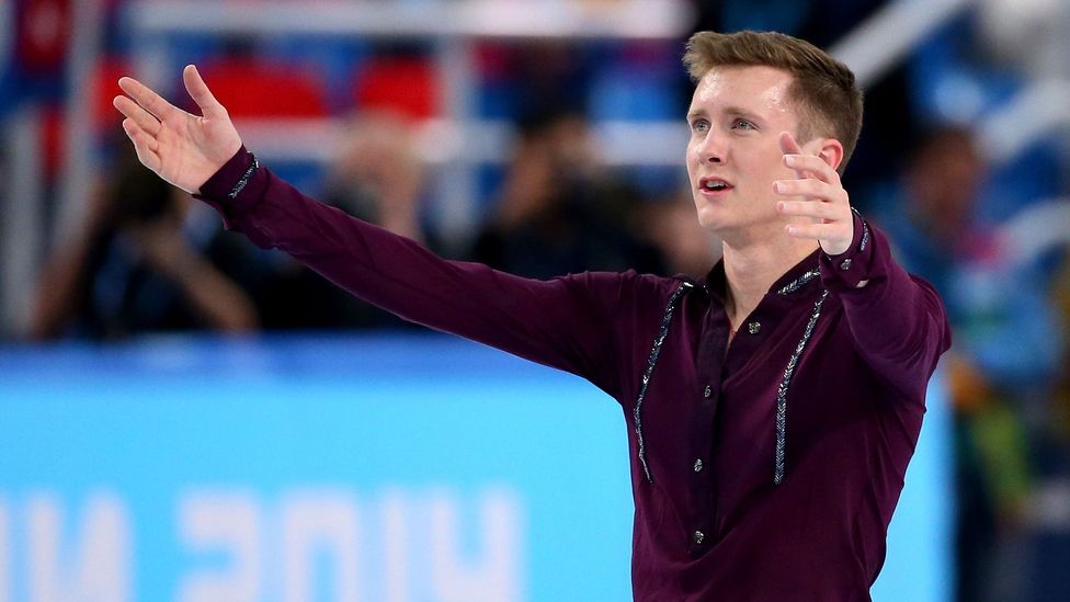 US figure skater Jeremy Abbott at the end of his short program  at the 2014 Winter Olympics. In pain, he got up and finished after disastrous fall. (Robert Cianflone/Getty Images)