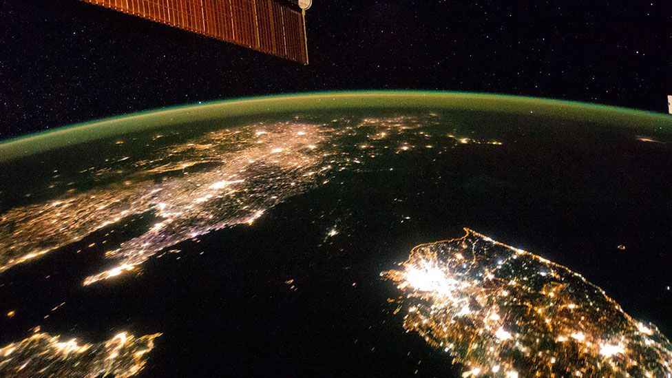 An almost completely dark North Korea seen in a night-time image taken from the ISS, in stark contrast to the blazing lights of nearby South Korea and China. (Nasa-JSC/Reuters) An almost completely dark North Korea seen in a night-time image taken from the ISS, in stark contrast to the blazing lights of nearby South Korea and China. (Nasa-JSC/Reuters)