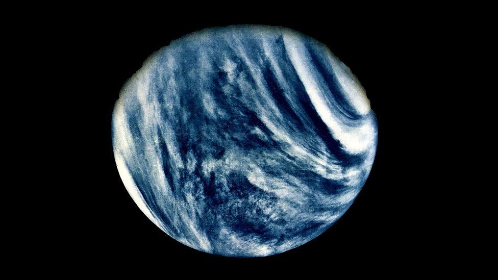The first close-up photo of Venus, taken by Nasa’s Mariner 10 mission in February 1974, and released by the space agency to mark the mission’s 40th anniversary. (AFP/Getty Images) The first close-up photo of Venus, taken by Nasa’s Mariner 10 mission in February 1974, and released by the space agency to mark the mission’s 40th anniversary. (AFP/Getty Images)