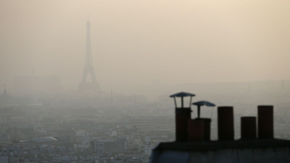 Paris, captured during the height of the smog last week (AFP/Getty Images)