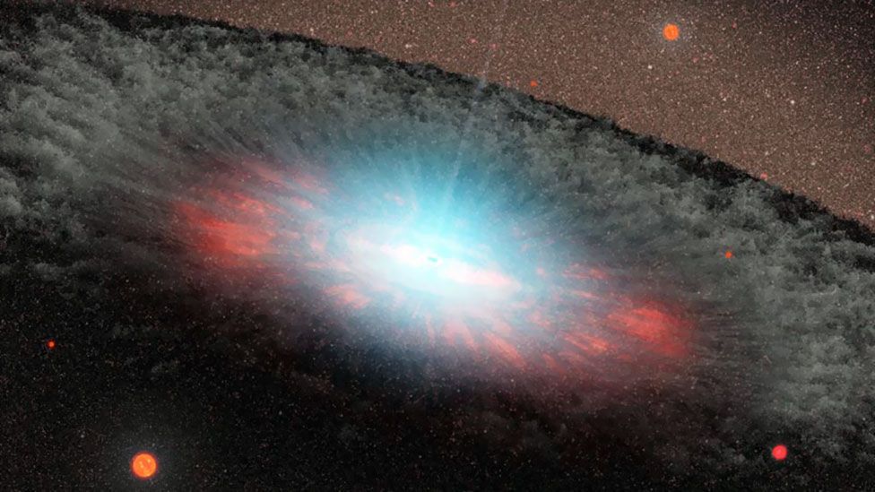 Black holes warp space and time too, but it'd be a one-way trip if you were unlucky enough to get close (NASA)