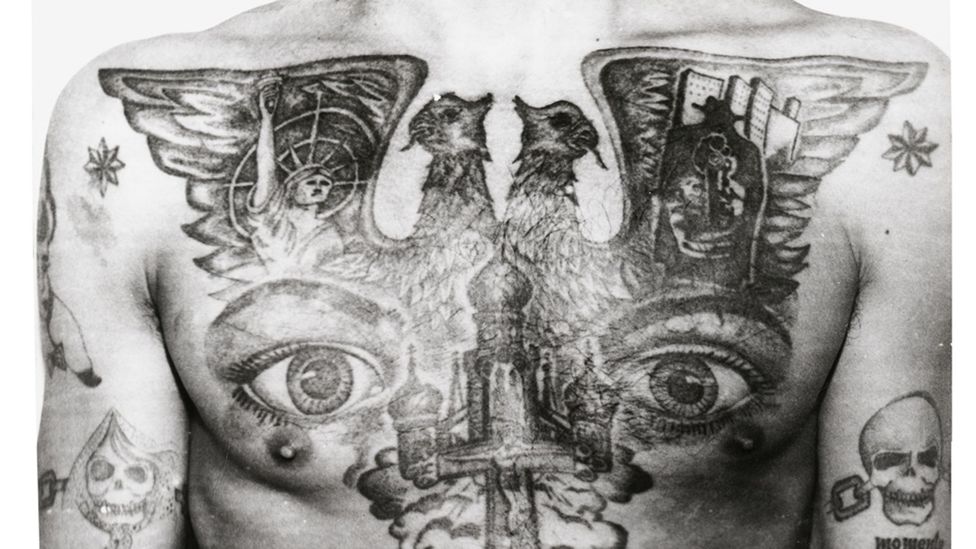 READ: Secret meanings of Russian prisoner tattoos — from BBC Culture. READ: Secret meanings of Russian prisoner tattoos — from BBC Culture.