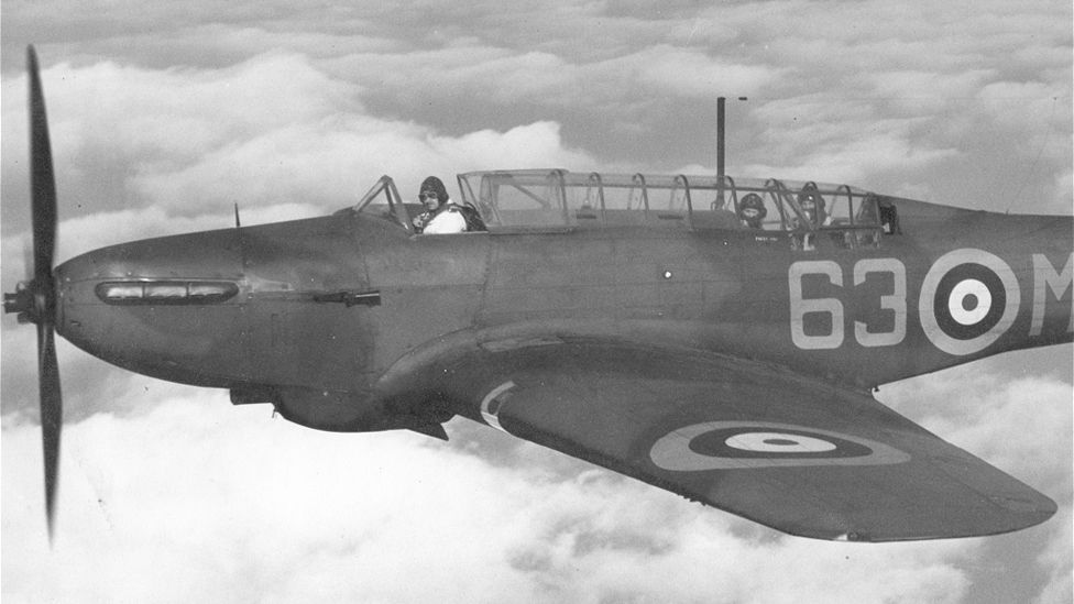 The Fairey Battle was a 1930s-era daylight bomber; by the time it saw service against the Germans in 1940, it was hopelessly outclassed. Nearly 100 were shot down in a week. (RAF)