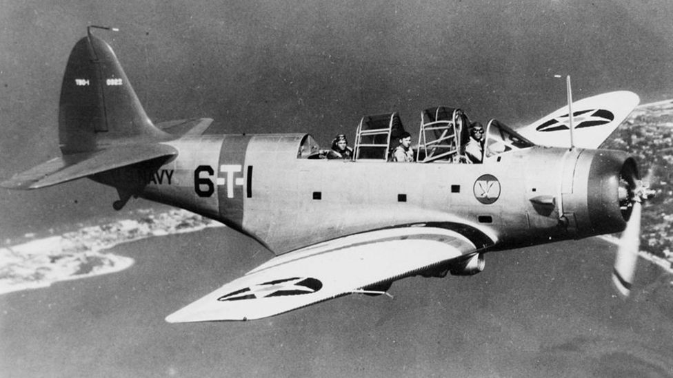 The Douglas TBD Devastator was a death-trap; it could only release its torpedo flying in a straight line whilst dawdling at 115mph – making it easy to shoot down. (US Navy)