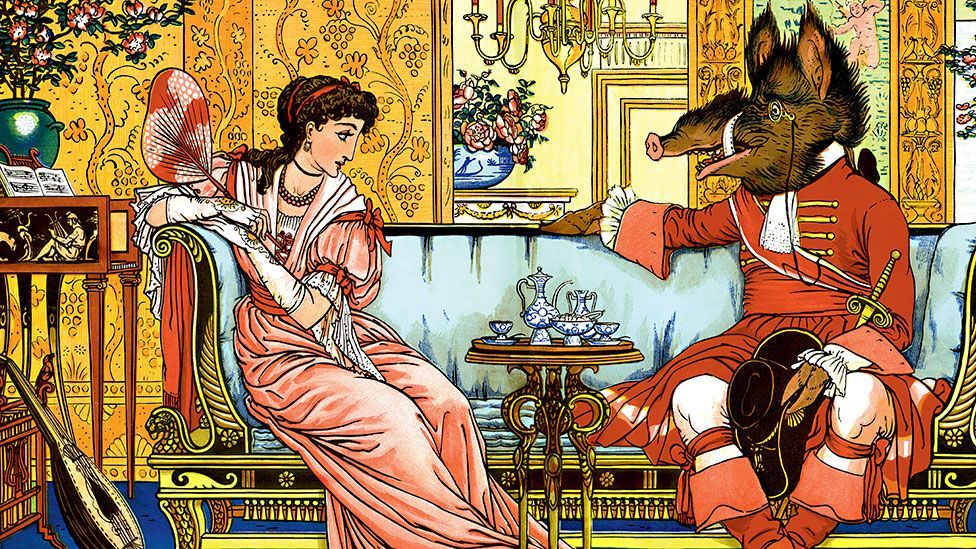 Beauty and the Beast - The Courtship. (Walter Crane/The Protected Art Archive/Alamy)