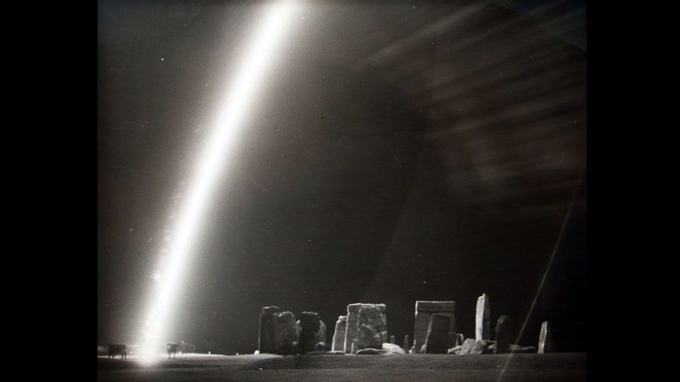 Edgerton's war-time work included experiments to illuminate enemy territory to spot troop concentrations. (Harold Edgerton Archive, MIT)