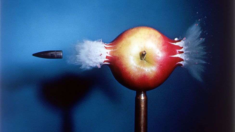 Harold Edgerton's knack for invention created the electronic flash - allowing even the incredible speed of a bullet to be frozen in place. (Harold Edgerton Archive, MIT)