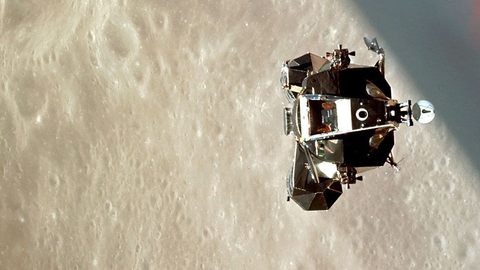 Cernan tested the lunar lander above the Moon's surface during the Apollo 10 mission (Nasa) Cernan tested the lunar lander above the Moon's surface during the Apollo 10 mission (Nasa)