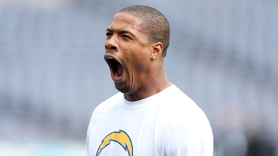 Danario Alexander of the San Diego Chargers yawns before the start of a American football match (Getty Images)