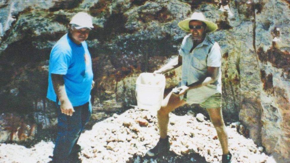 John Dunstan (left) discovered an opal worth AUD $150,000 in 2005 (Dunstan Family)