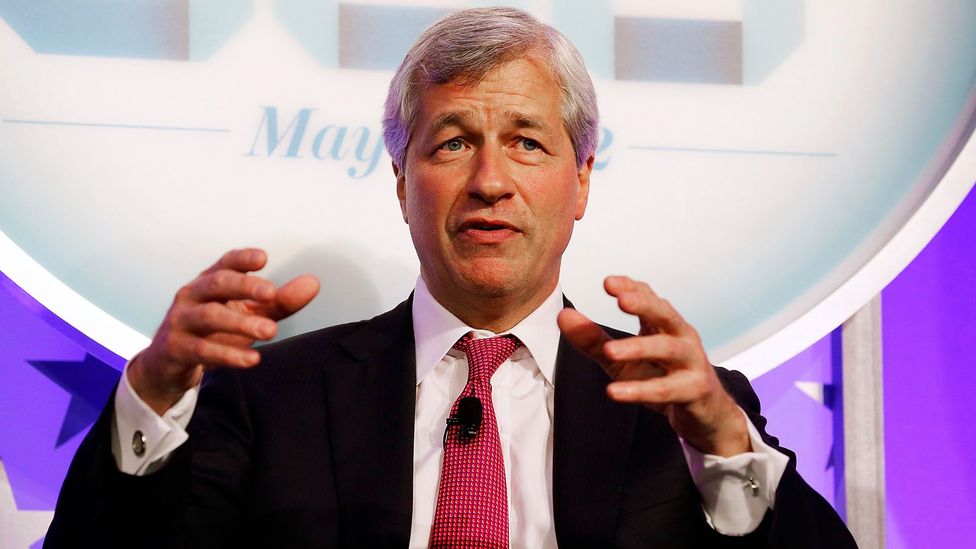 JPMorgan CEO Jamie Dimon wears red when speaking publicly. (Getty Images)