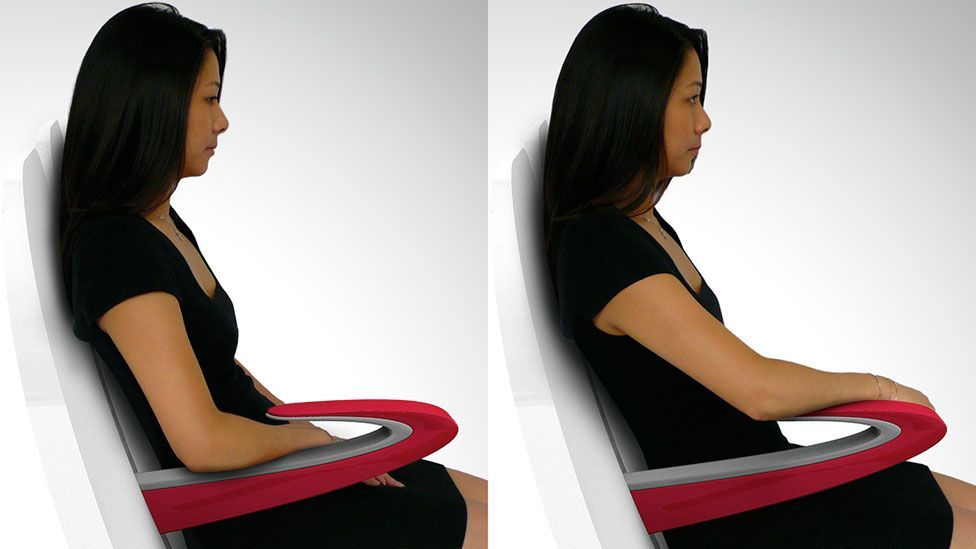 The Paperclip Armrest allows two people to rest on one armest, with ledges at different levels (Paperclip Armrest)
