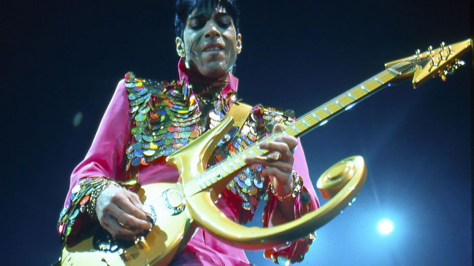 One of Prince's many eclectic wardrobe choices (Ilpo Musto/REX)