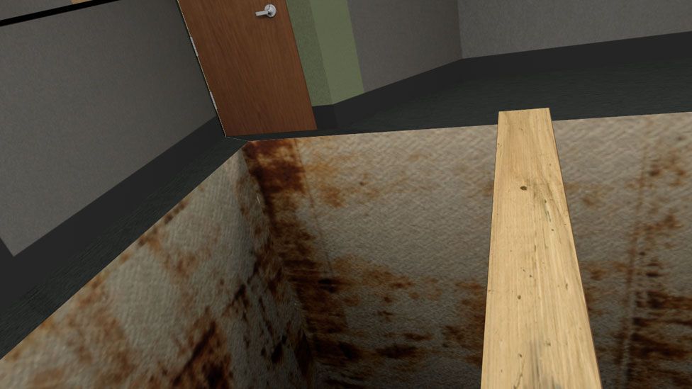 I found walking across 'The Pit' on a plank deeply unsettling (Virtual Human Interaction Lab)