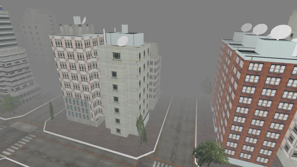 In one study, people who had flown around a city like this as a superhero were more considerate to researchers afterwards (Virtual Human Interaction Lab)