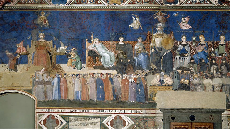 Decapitation was an honourable death in 1339 when Allegory of Good Government was painted (Ambrogio Lorenzetti)