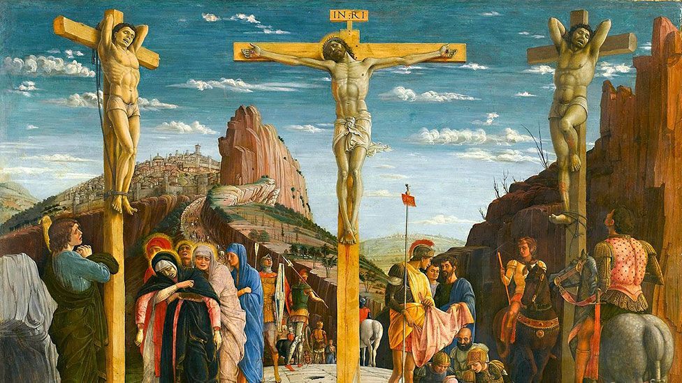 Andrea Mantegna’s blunt and forceful Crucifixion from 1456–59 (Andrea Mantegna)