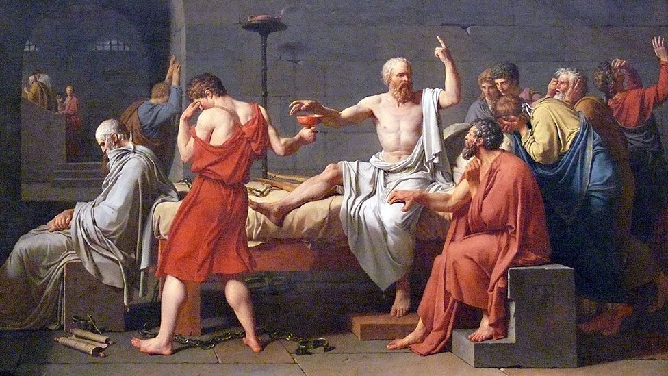 The jury-ordered suicide of Socrates as depicted by Jacques-Louis David (Jacques Louis David/Foto Ad Meskens)