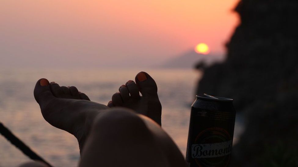 Sipping beers and watching the sun set. (Brad Cohen)
