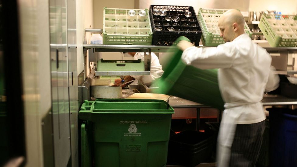 Recycling at a San Francisco restaurant. (Justin Sullivan/Getty) Recycling at a San Francisco restaurant. (Justin Sullivan/Getty)