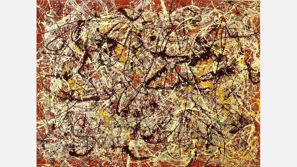 Jackson Pollock, Mural on Red Indian Ground, 1950 (Wikimedia Commons)