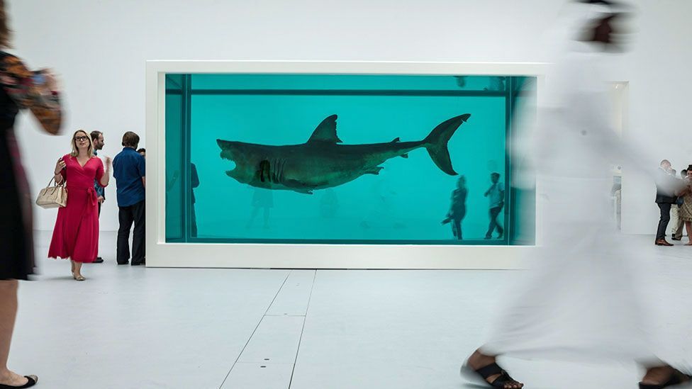 Damian Hirst’s The Physical Impossibility of Death in the Mind of Someone Living is typical of the bold, attention-grabbing style of British art in the 1990s(Niccolo Guasti/Getty)