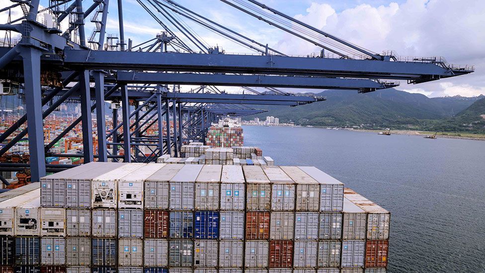 The Gulhilde Maersk container ship loading at Yantian Port in China (Kate Davies/Unknown Fields) The Gulhilde Maersk container ship loading at Yantian Port in China (Kate Davies/Unknown Fields)