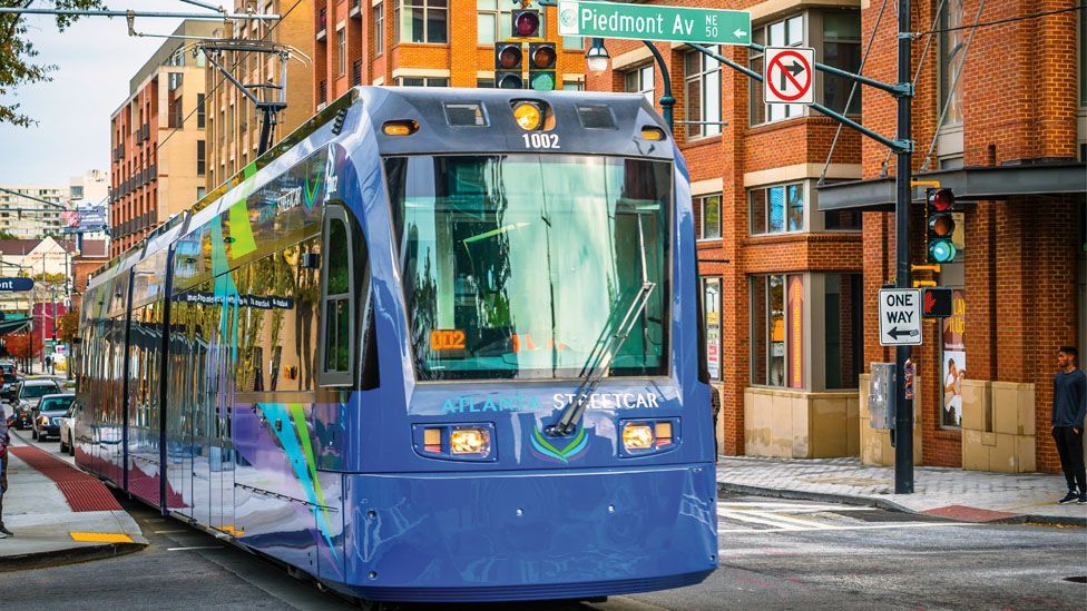 The Atlanta Streetcar, which connects points downtown, had its first ride in December (Credit: Lauren Holley) The Atlanta Streetcar, which connects points downtown, had its first ride in December (Credit: Lauren Holley)