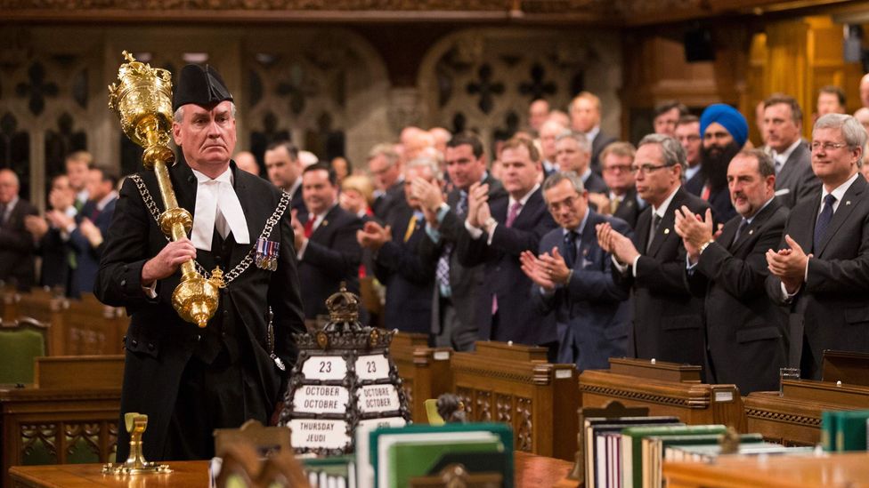 Sergeant-at-Arms Kevin Vickers honoured in Parliament in October 2014. (Credit: Jason Ransom/PMO/Getty)