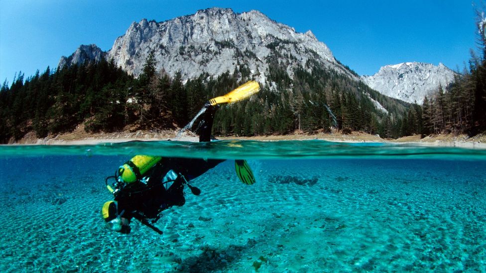 Diving Green Lake, Austria. (Credit: Mediacolor's/Alamy)