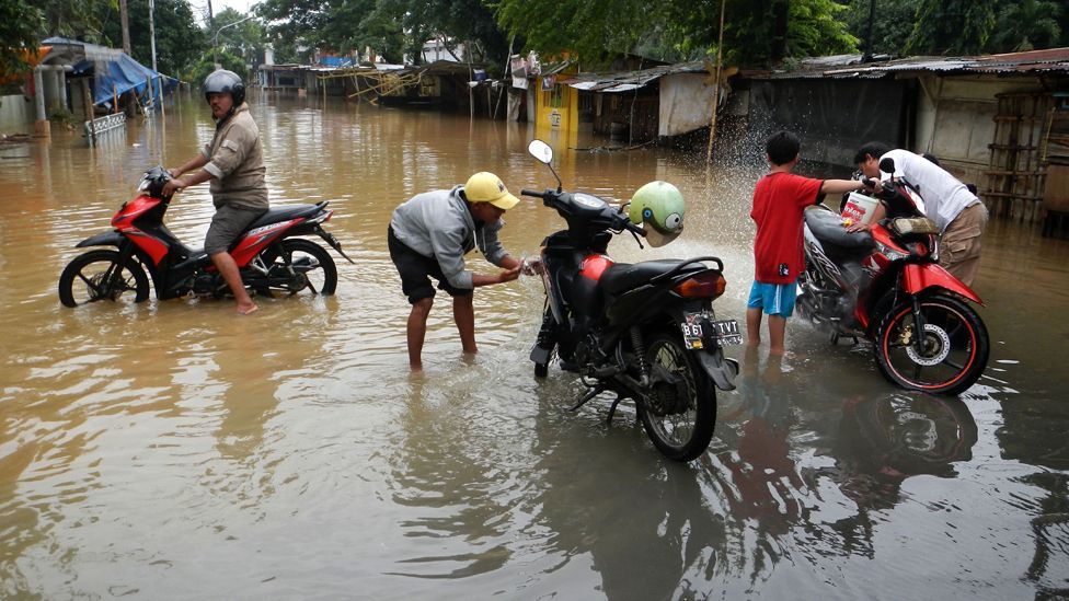 Jakarta's streetsare flooded when the monsoon rains hit, causing untold chaos (Credit: AFP/Getty Images) Jakarta's streetsare flooded when the monsoon rains hit, causing untold chaos (Credit: AFP/Getty Images)