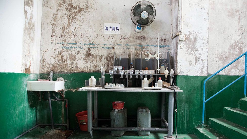 Inside a rare earth mineral processing plant (Credit: Kate Davies/Unknown Fields)