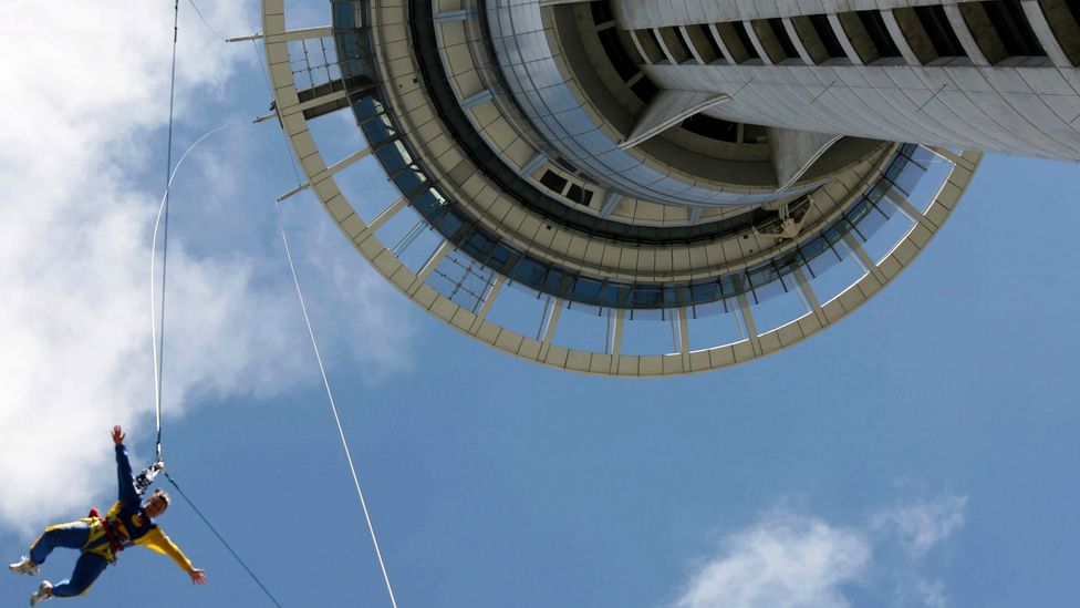 Bungee jumpers leap from the Sky Tower, the tallest man-made structure in the Southern Hemisphere. (Credit: Thinkstock) Bungee jumpers leap from the Sky Tower, the tallest man-made structure in the Southern Hemisphere. (Credit: Thinkstock)