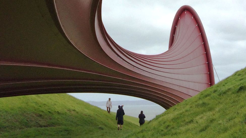 A giant red horn in the sculpture collection. (Credit: Getty Images) A giant red horn in the sculpture collection. (Credit: Getty Images)