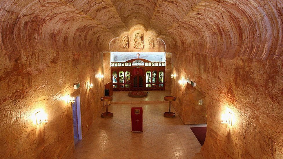 An underground church in the opal mining town of Coober Pedy in Australia (Credit:Quinn Rooney/Getty)