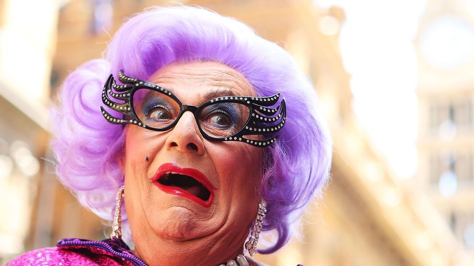 Comedian Barry Humphries created cultural export Dame Edna Everage, as well as a few quirky turns of phrase. (Credit: Getty)